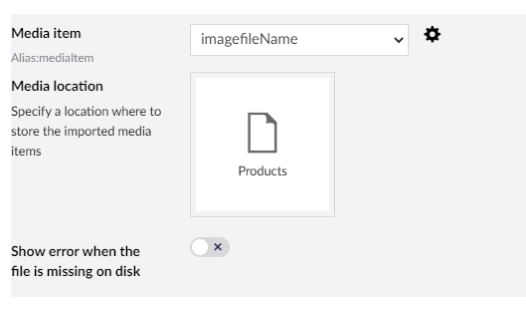 Advanced settings of a media mapping with the media location