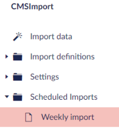 Schedule settings with frequency, time, notification email and user