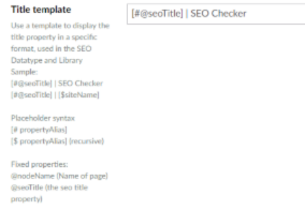Title template setting