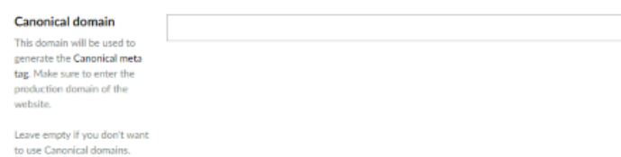 Domain settings with the canonical domain