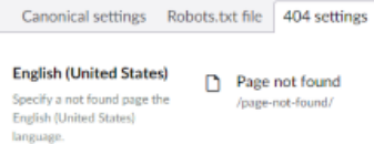 Not found page settings per language