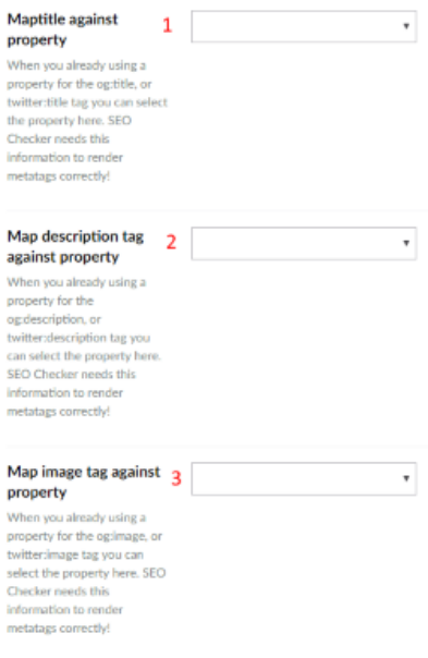 Social Data Type configuration with numbered settings