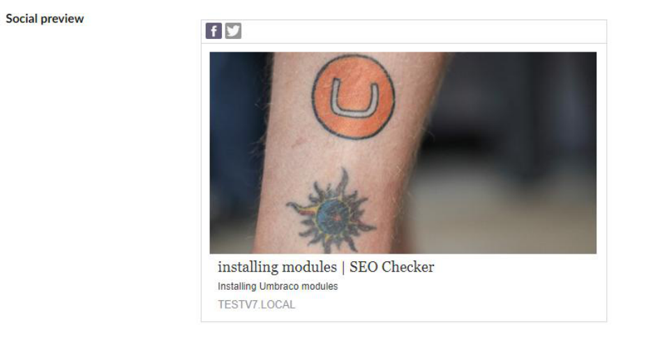 Social preview of a page as it appears on Facebook and X